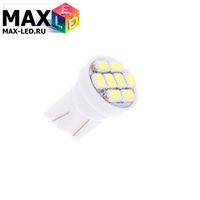 Cветодиодная лампа W5W T10 – Max-2820 8 Led 0.4Вт Белая