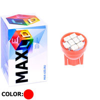 Cветодиодная лампа W5W T10 – Max-2820 8 Led 0.4Вт Красная