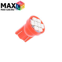 Cветодиодная лампа W5W T10 – Max-2820 8 Led 0.4Вт Красная