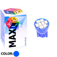 Cветодиодная лампа W5W T10 – Max-2820 8 Led 0.4Вт Синяя