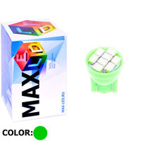 Cветодиодная лампа W5W T10 – Max-2820 8 Led 0.4Вт Зелёный