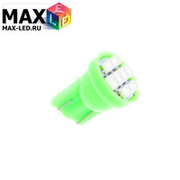 Cветодиодная лампа W5W T10 – Max-2820 8 Led 0.4Вт Зелёный