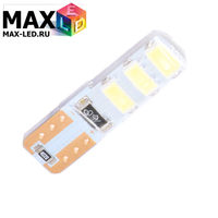 Cветодиодная лампа W5W T10 – Max-Road Silica 6 Led 2Вт Белая