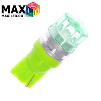 Cветодиодная лампа W5W T10 – Max-Cristal 1 Led 2Вт Зелёная