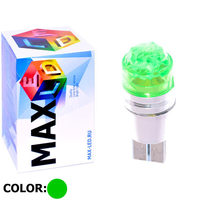 Cветодиодная лампа W5W T10 – Max-Cristal 1 Led 3Вт Зелёная